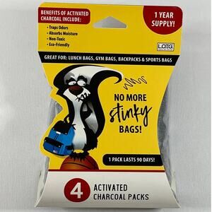 Activated Charcoal Packs Air Fresh Purifier Deodorizer 1 Year Supply NEW 4 pack